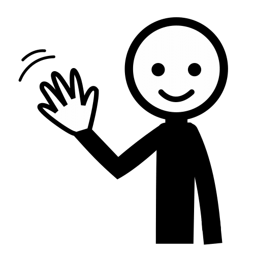 La imagen muestra una persona saludando.